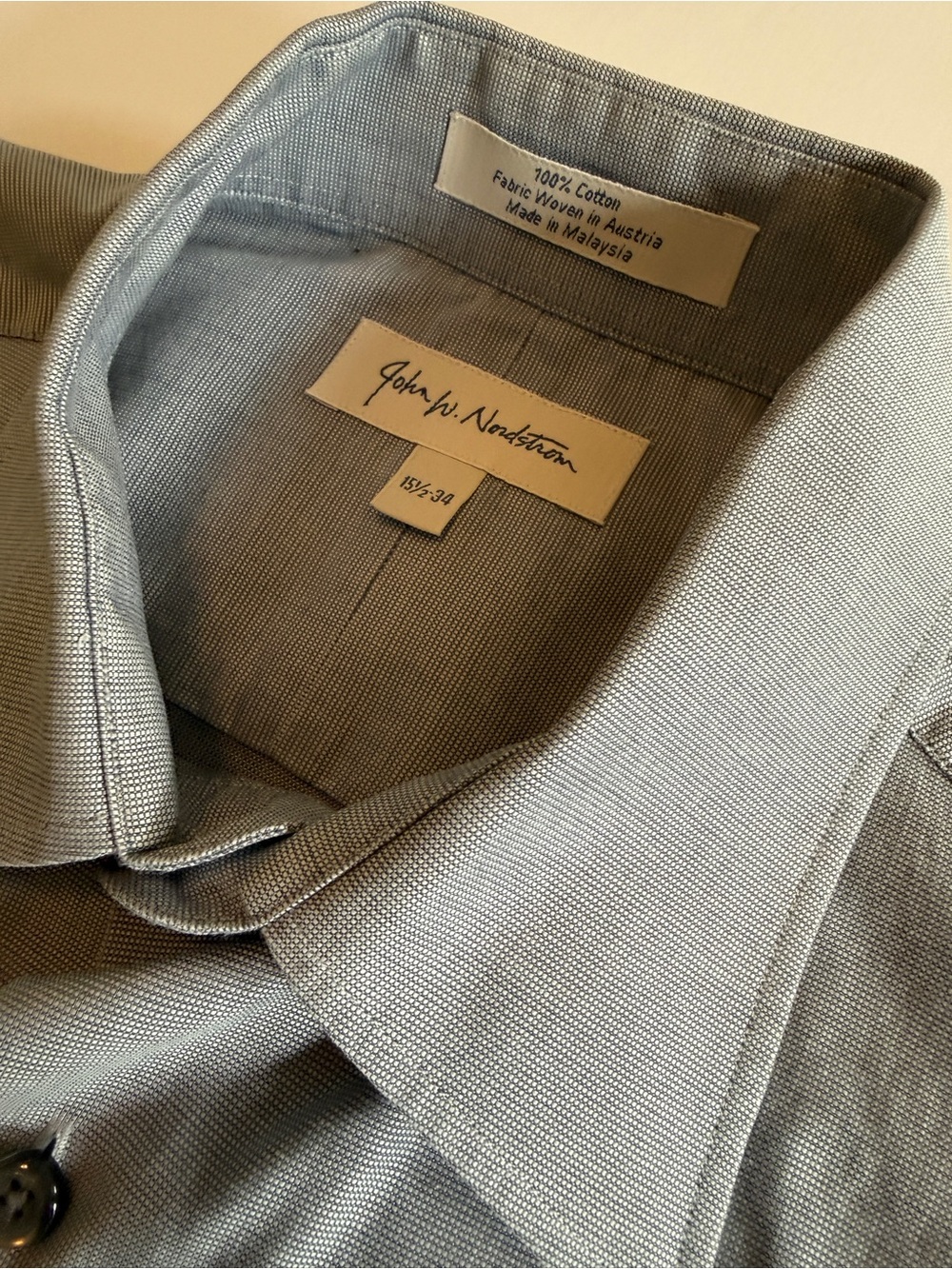 John W. Nordstrom Men’s Dress Shirt | 15½-34 | Gray Textured Cotton